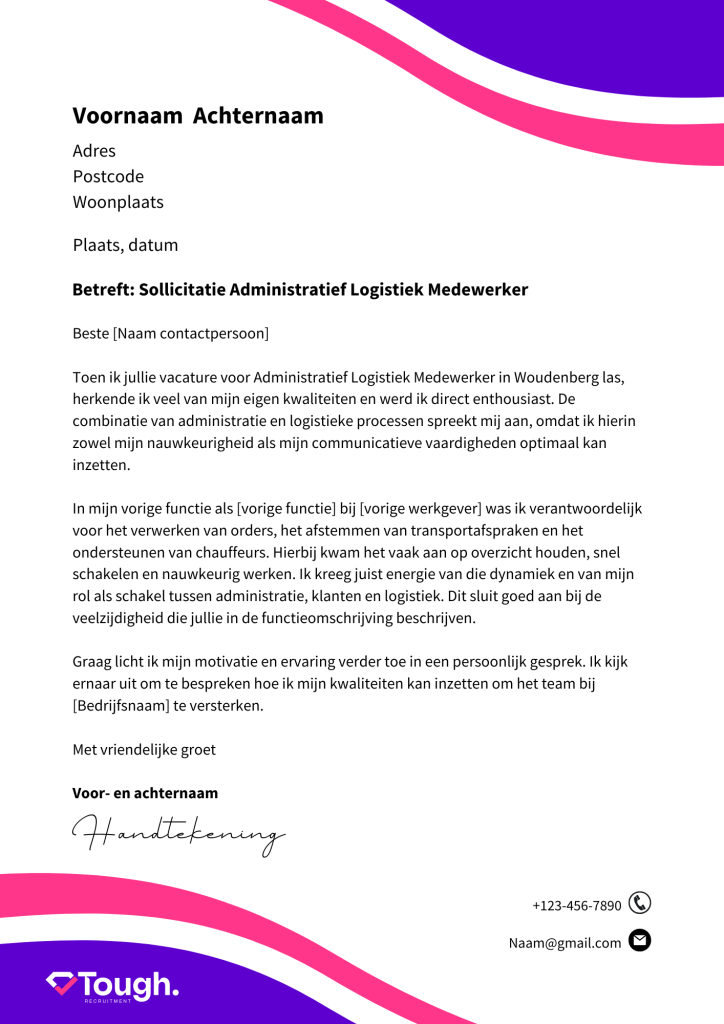 Voorbeeld motivatiebrief